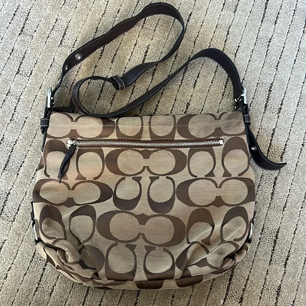 Coach brown monogram C vintage crossbody bag